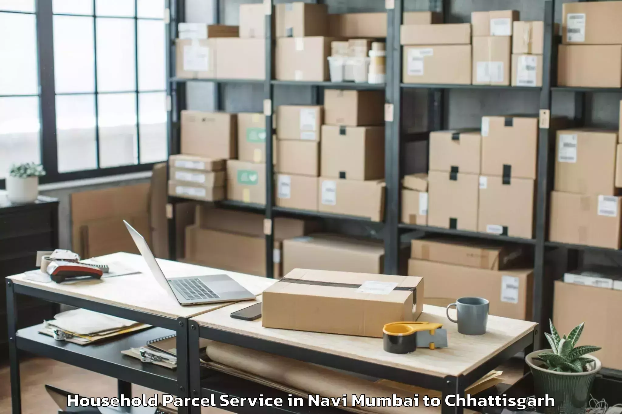 Easy Navi Mumbai to Raipur Household Parcel Booking